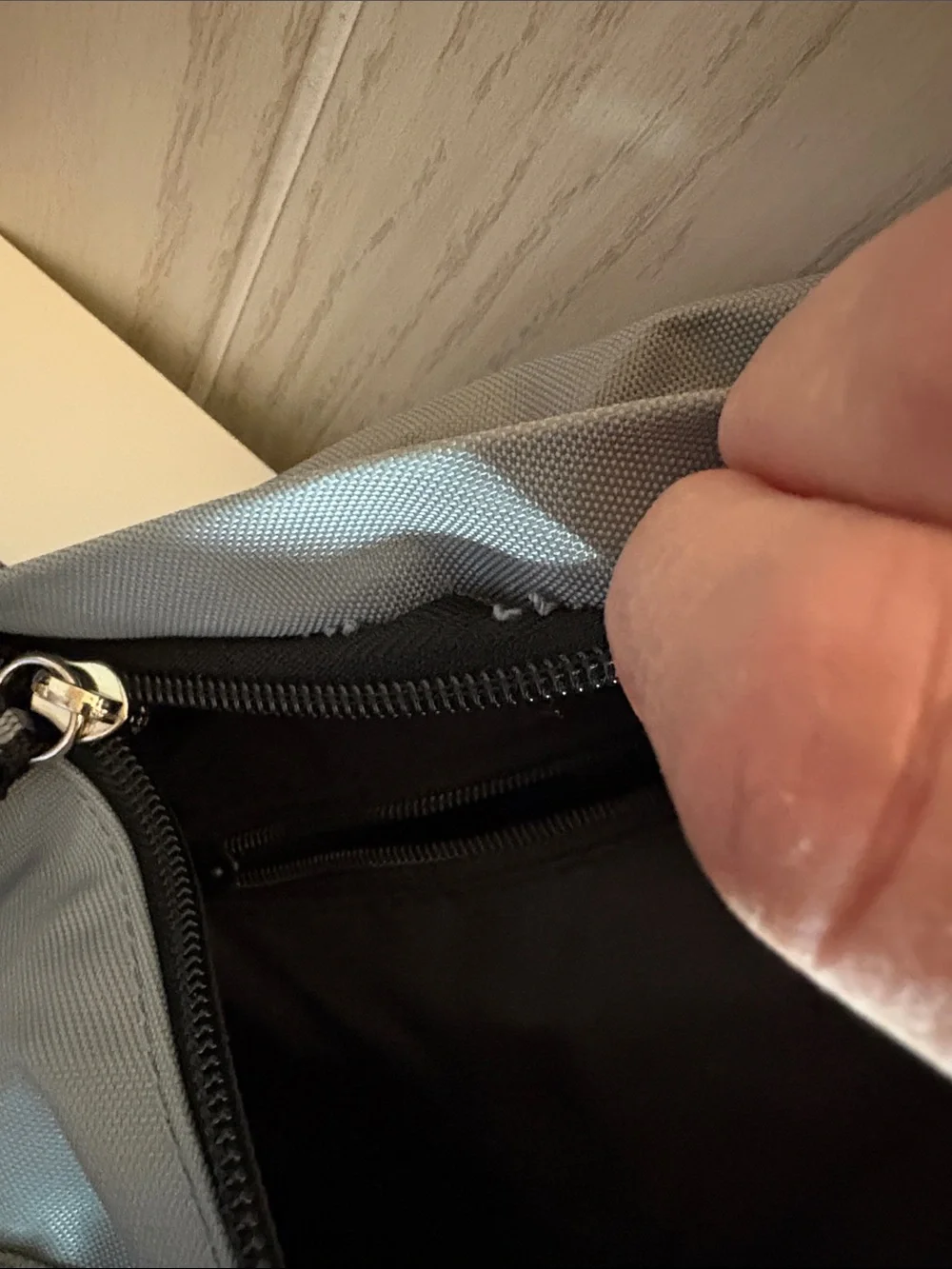 Men's Light Gray Sling Backpack with Front Pocket